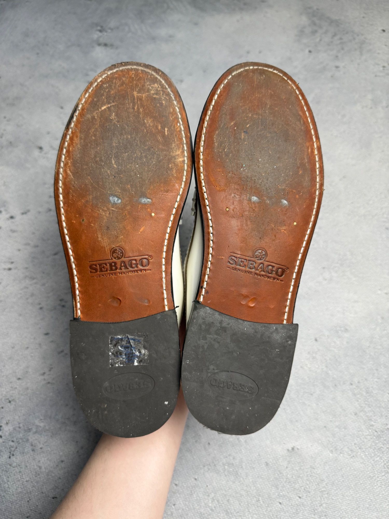 Sebago Sebago Womens Vintage White Leather Loafers With Perforated Size US 7 / IT 37 - 5 Thumbnail