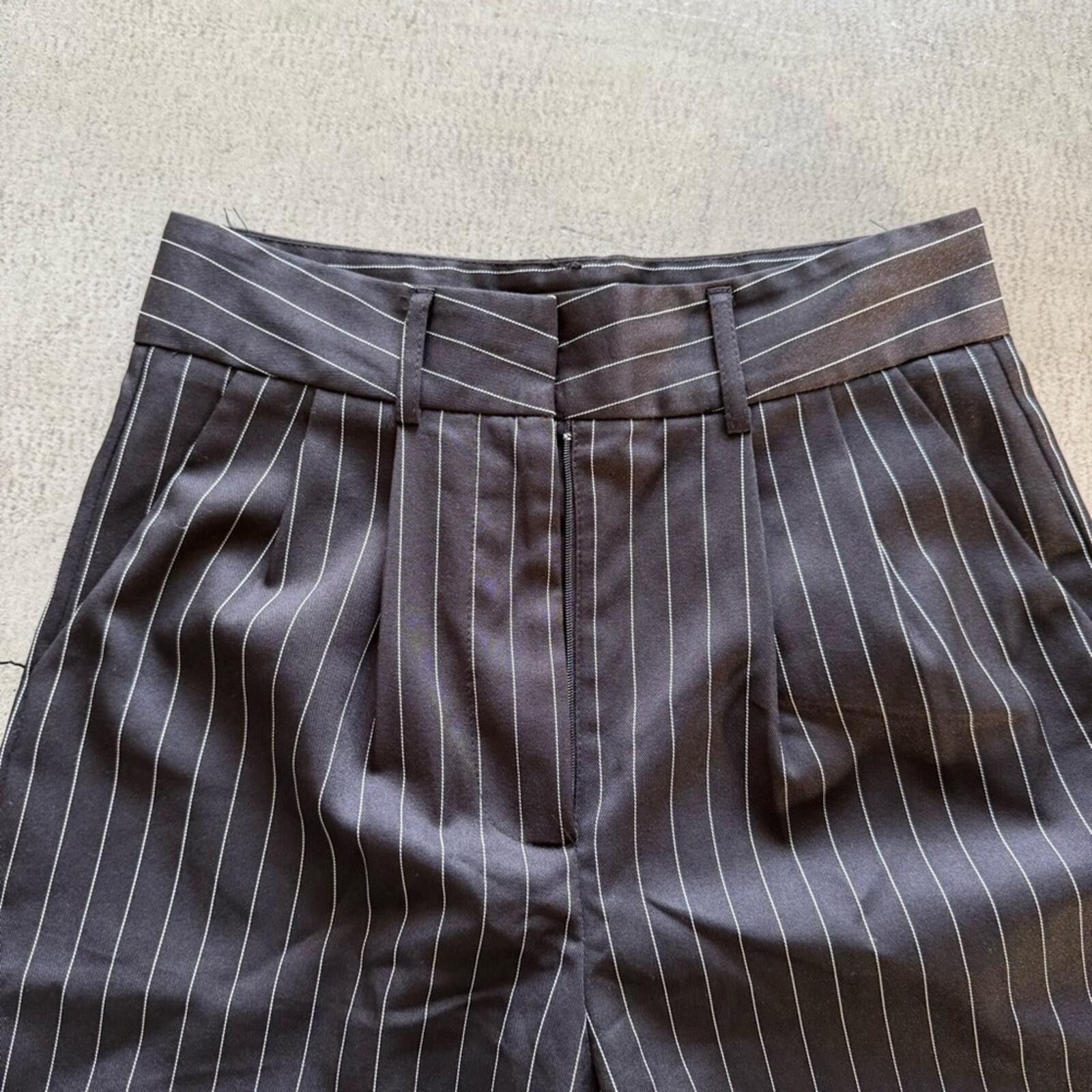 Other Nasty Gal / Pinstripe Smart High Waisted Pants / black Size 26" / US 2 / IT 38 - 8 Thumbnail