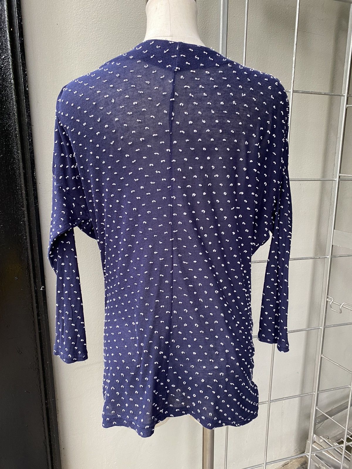 Tsumori Chisato TSUMORI CHISATO Navy Knot-Front Dotted Blouse Size M / US 6-8 / IT 42-44 - 7 Thumbnail