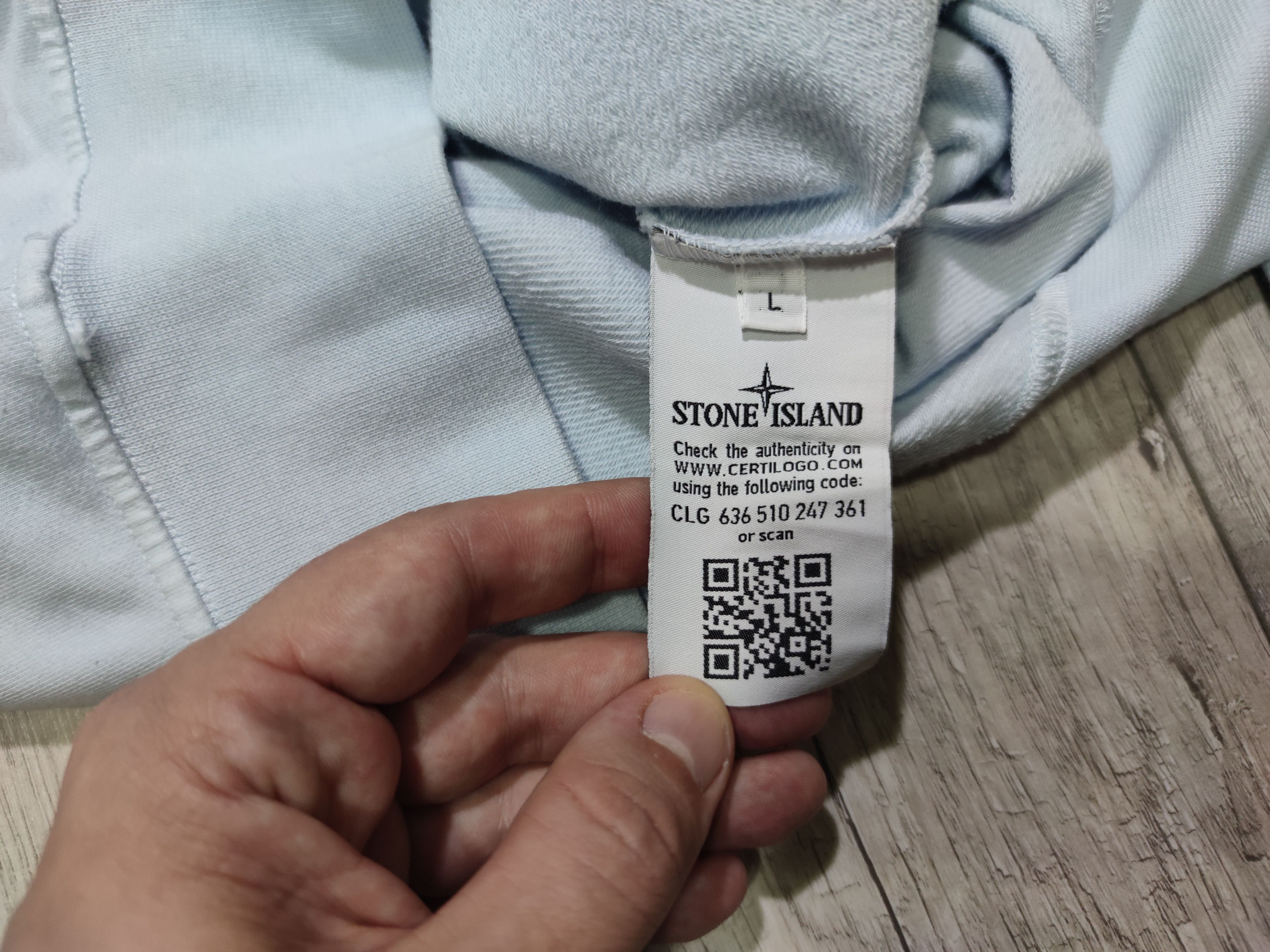 Stone Island Stone Island Patch Program Light Blue Crewneck Sweatshirt Size US L / EU 52-54 / 3 - 8 Thumbnail