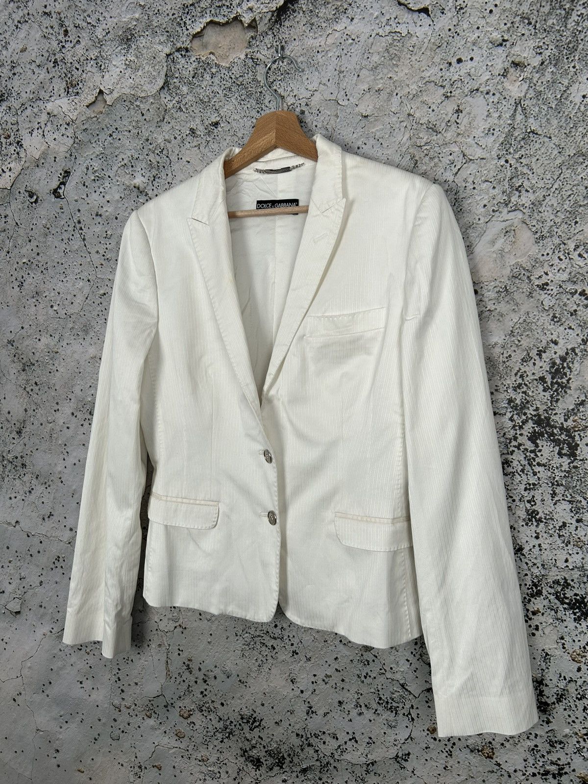 Dolce & Gabbana Vintage Dolce & Gabbana White Blazer Designer 90s Size XXL / US 16-18 / IT 52-54 - 2 Thumbnail