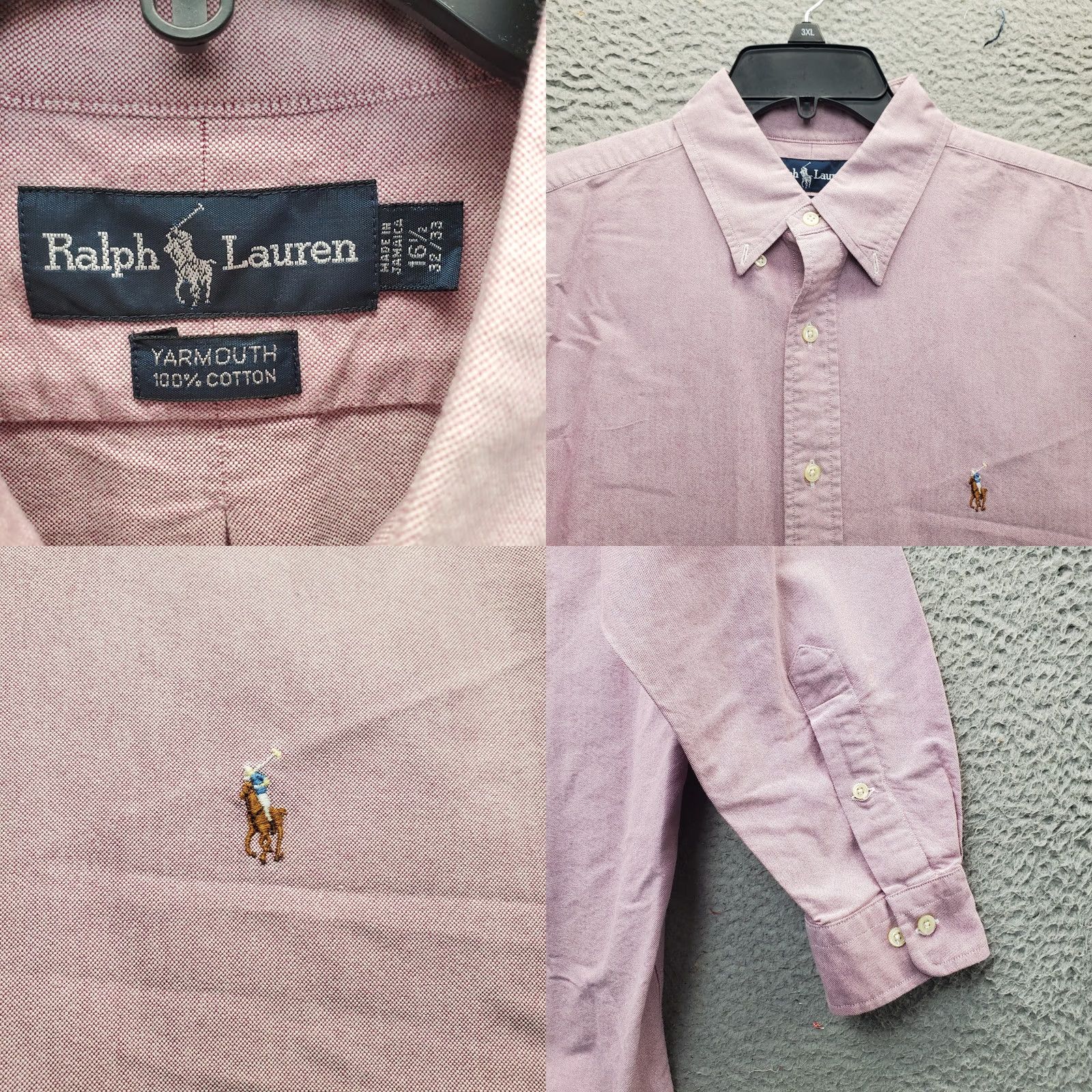 Ralph Lauren Ralph Lauren Mens Dress Shirt 16.5 Pink Regular Fit Button-Down Long Sleeve Shirt (Size: 16.5) Size 46R - 8 Thumbnail