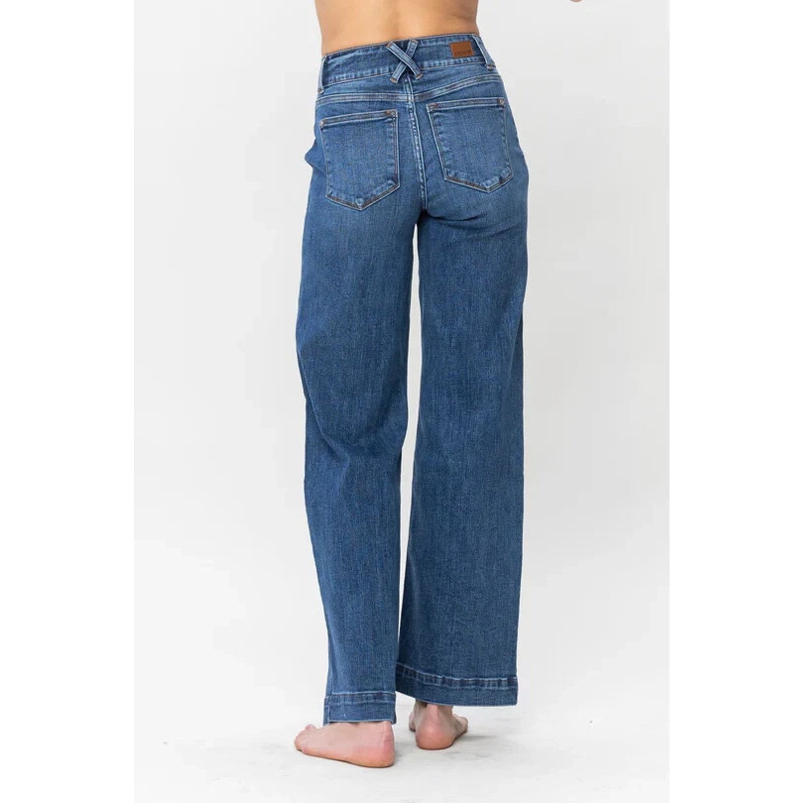 Judy Blue Judy Blue Double Button High Rise Wide Leg Jeans 16W X 30 Size 34" / US 12 / IT 48 - 2 Thumbnail