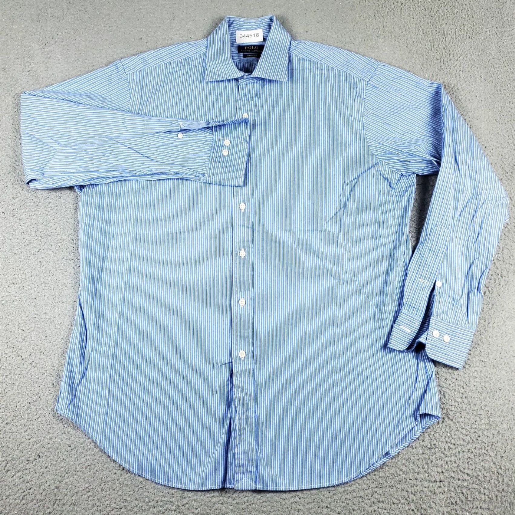 Ralph Lauren Ralph Lauren Dress Shirt Mens 16.5 Blue Striped Long Sleeve Button-Down Regular Fit Size 42R - 2 Thumbnail