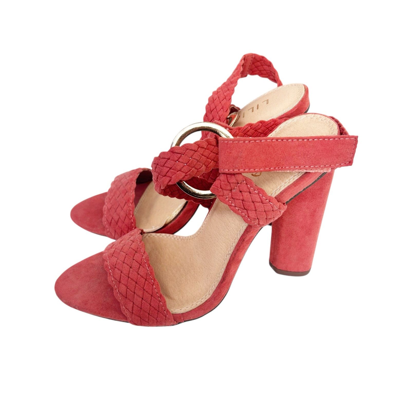 Other Liliana Orange Faux Suede Braided Strappy Heels Sz 5.5 Size US 5.5 / IT 35.5 - 4 Thumbnail