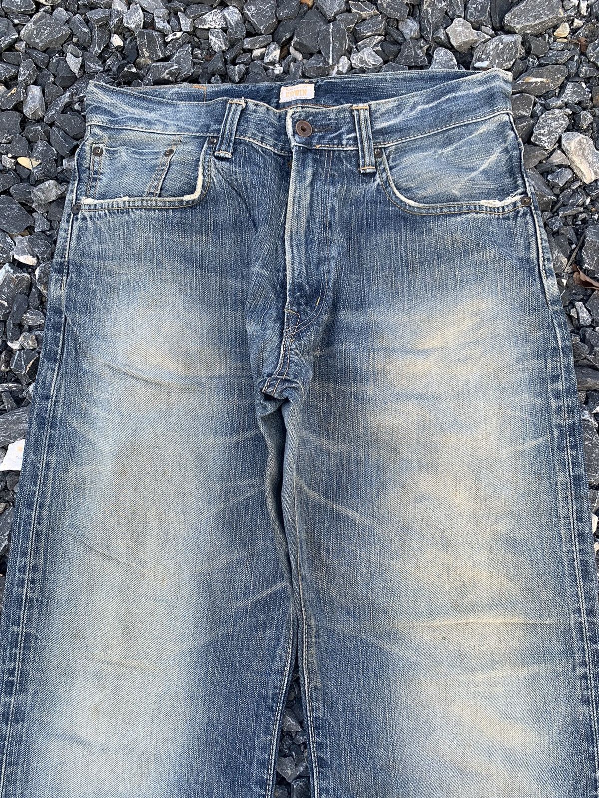 Edwin VINTAGE EDWIN 505Z SELVEDGE RUSTY JAPANESE DISTRESSED DENIM Size US 32 / EU 48 - 6 Thumbnail