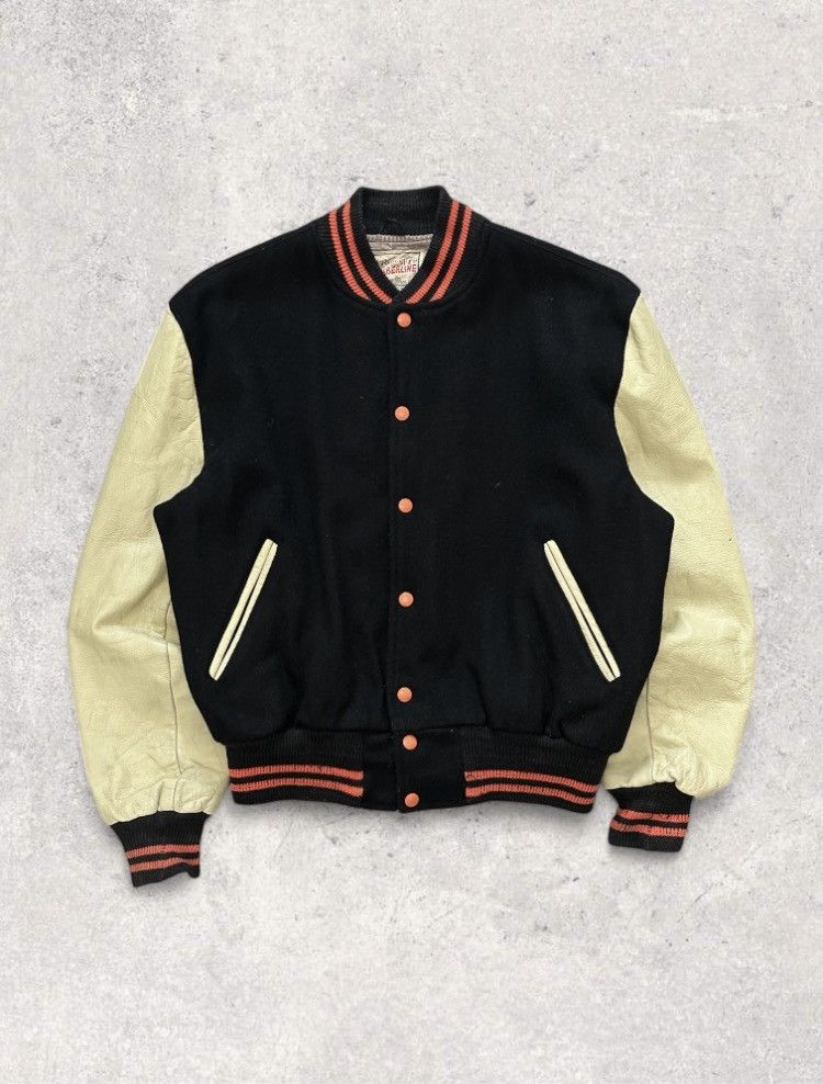 vintage 60s wool & leather varsity jacket