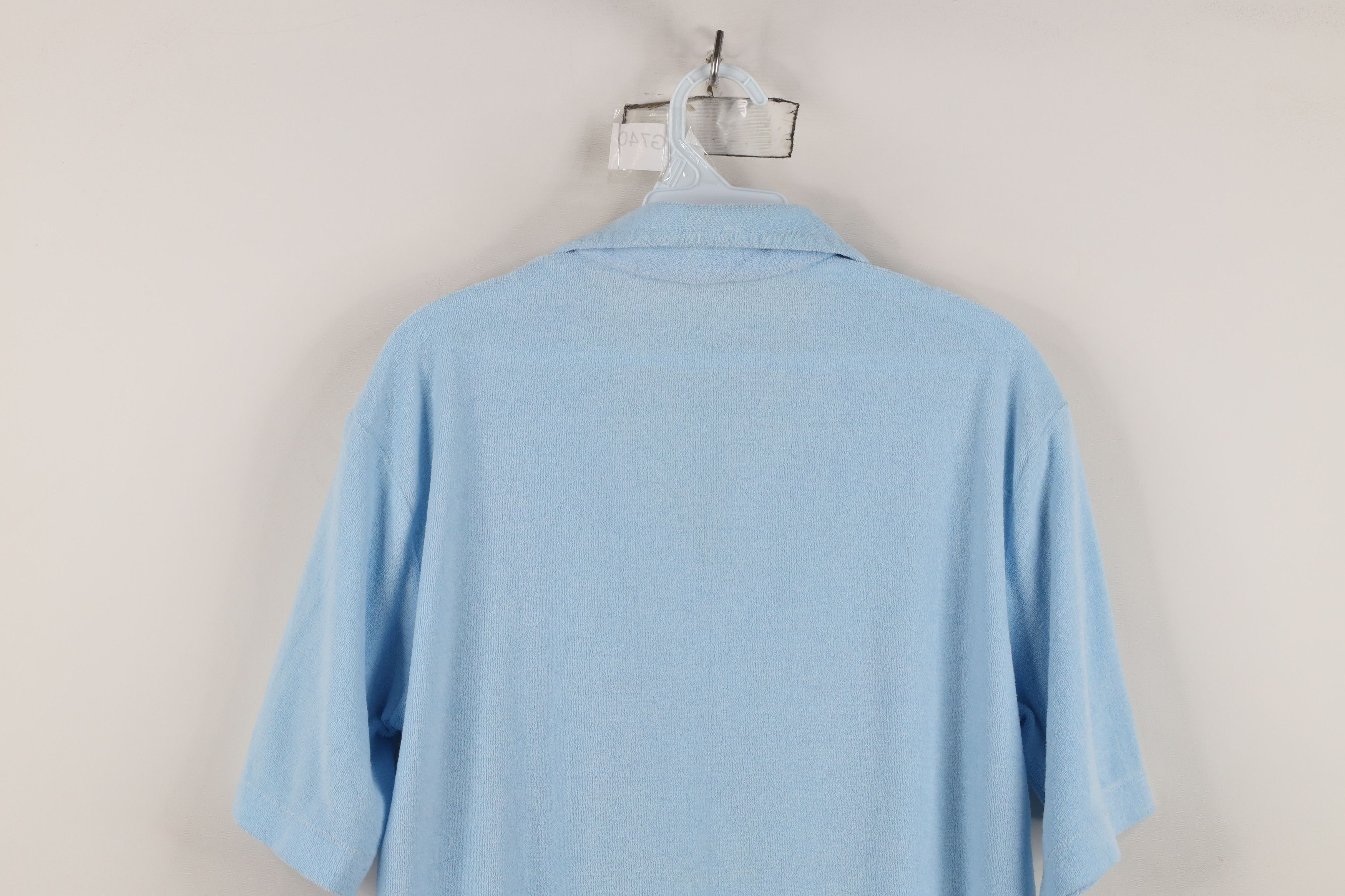 Vintage Vintage 70s Streetwear Terry Cloth Collared Polo Shirt Blue Size US L / EU 52-54 / 3 - 13 Thumbnail