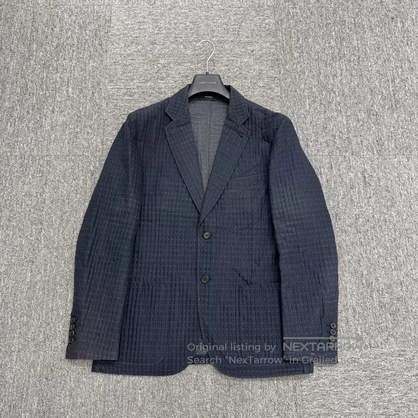 Hermes Hermes Embossed Stripe Wool Blazer. Size US M / EU 48-50 / 2 - 1 Thumbnail