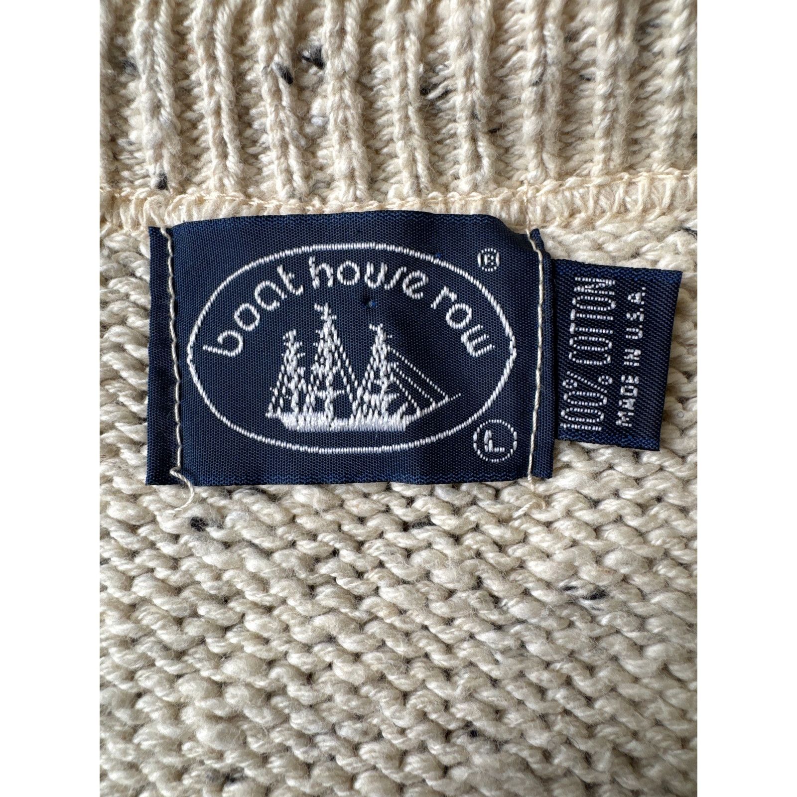 Vintage Vintage Boat House Row knit cotton oatmeal V neck vest Large Size US L / EU 52-54 / 3 - 6 Thumbnail