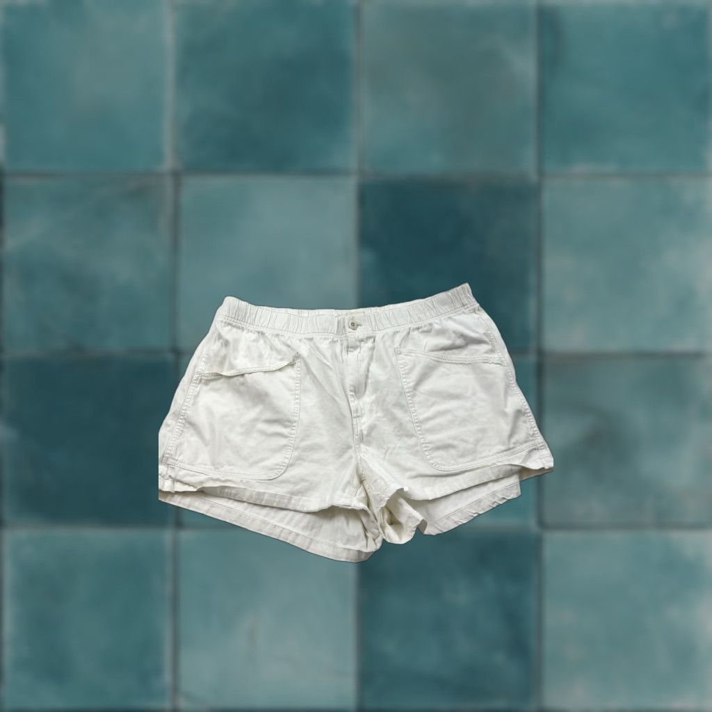 Madewell Madewell Shorts 16W Women Ivory Elastic Waist Utility Cotton Stretch Casual Womens Size 38" / US 16 / IT 52 - 1 Thumbnail
