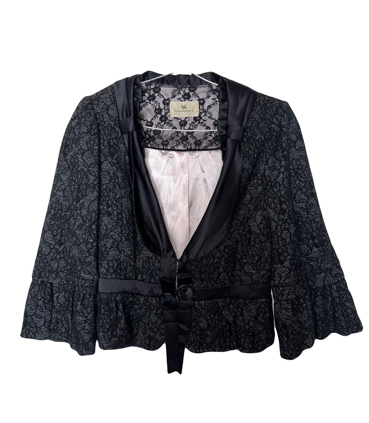 Miu Miu Blommsbury lace gothic blazer 🥀🖤 Size S / US 4 / IT 40 - 2 Thumbnail