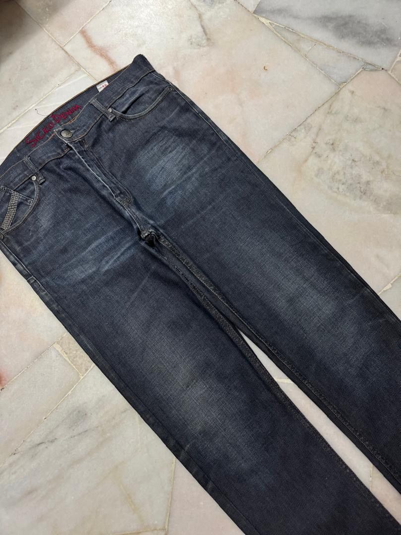 Vintage 💥Sick Jeans💥90s Style Sicko Denim Rusty Mudwash Thrashed Size US 35 - 6 Thumbnail