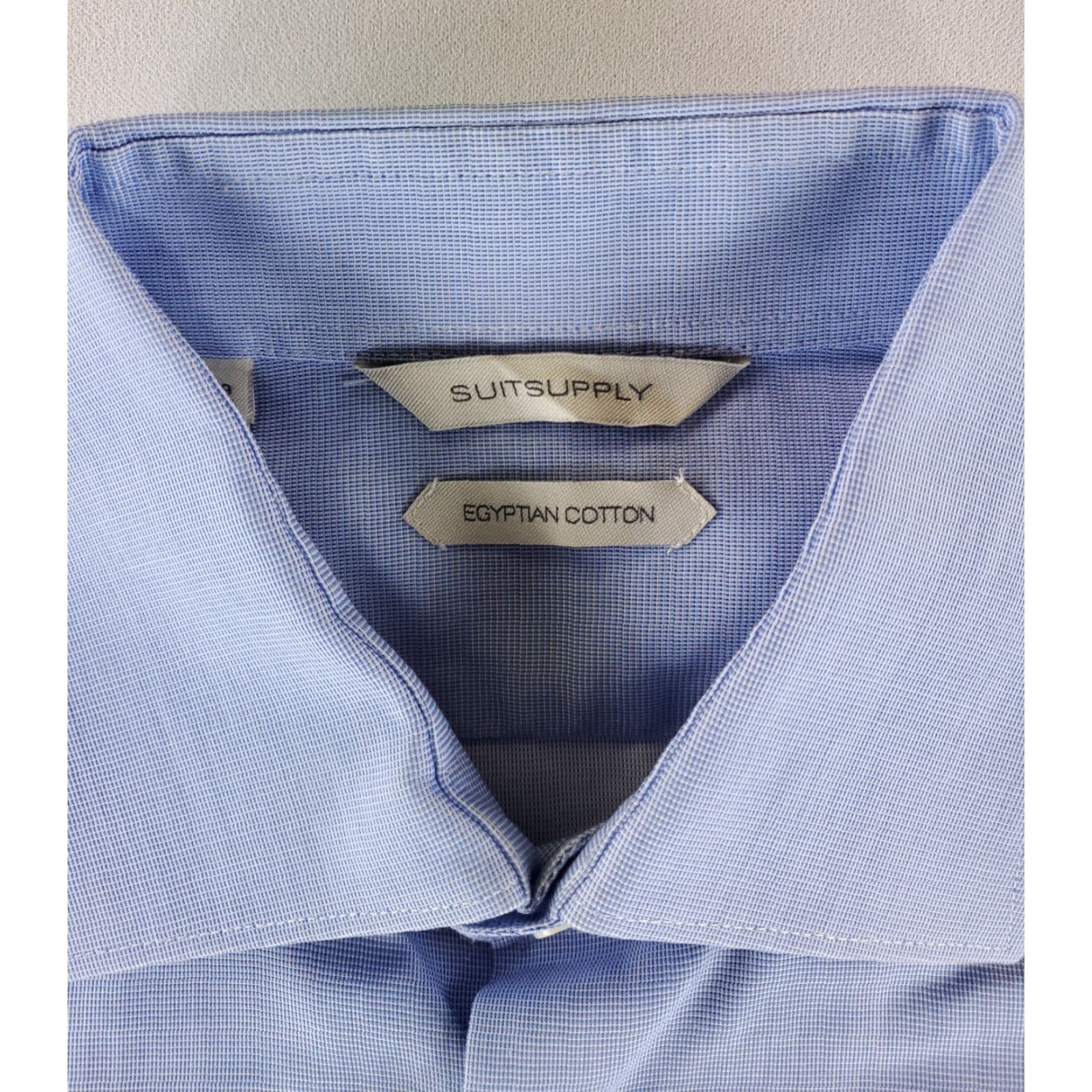 Suitsupply Suitsupply Dress Shirt Blue Mens 39/15.5 Egyptian Cotton Button Up Long Sleeve M Regular Shirt Mens Size 40R - 2 Thumbnail