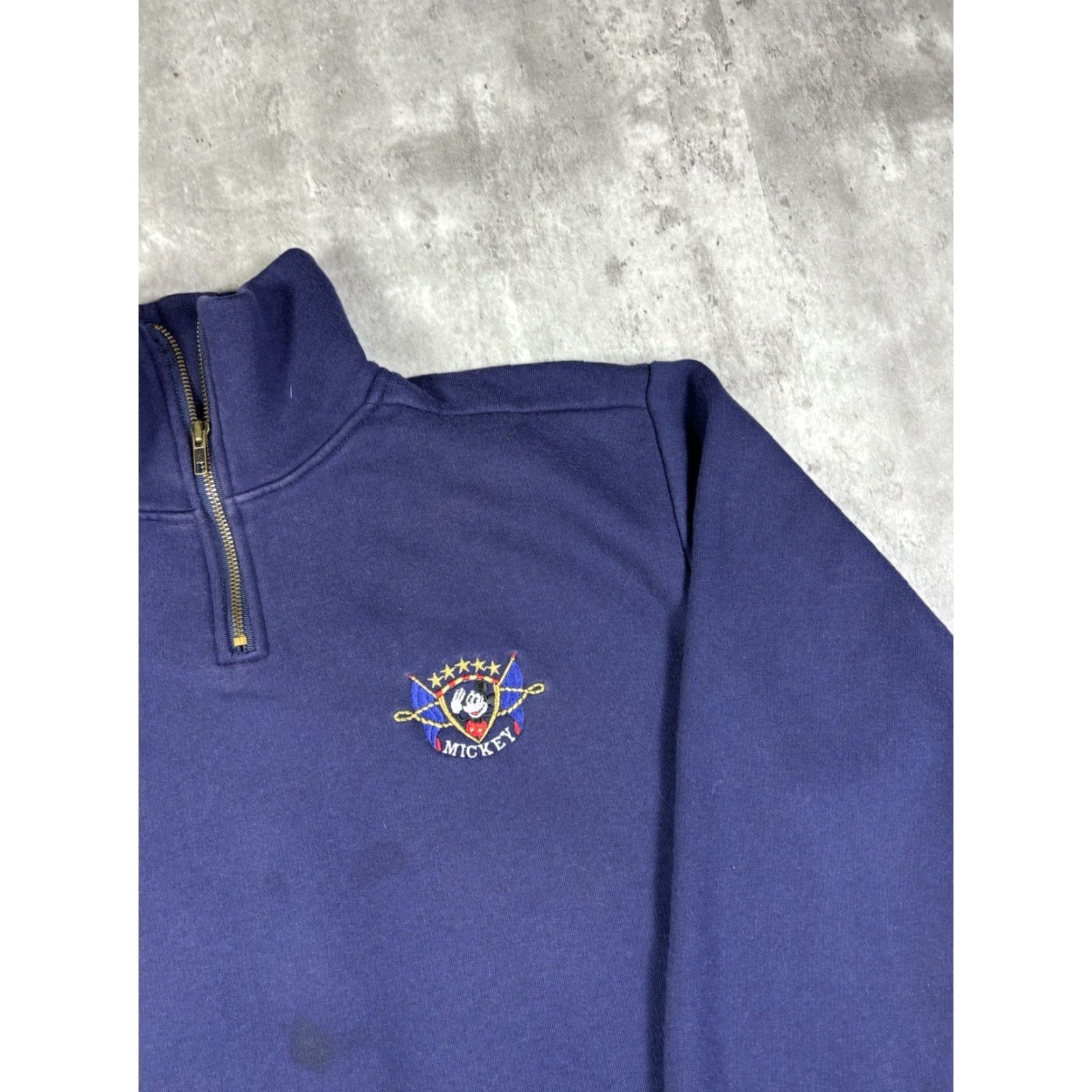 Disney VINTAGE Mickey Mouse Cruise Disney Sweatshirt L Blue Cotton Knit Logo 90s Full Zip Pullover Mens Disney Sweatshirt Size US L / EU 52-54 / 3 - 2 Thumbnail