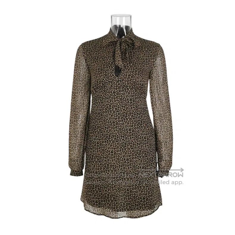 Saint Laurent Paris Saint Laurent Paris Long-sleeved bow tie dress with mini s Size XXS / US 00 / IT 34 - 1 Thumbnail