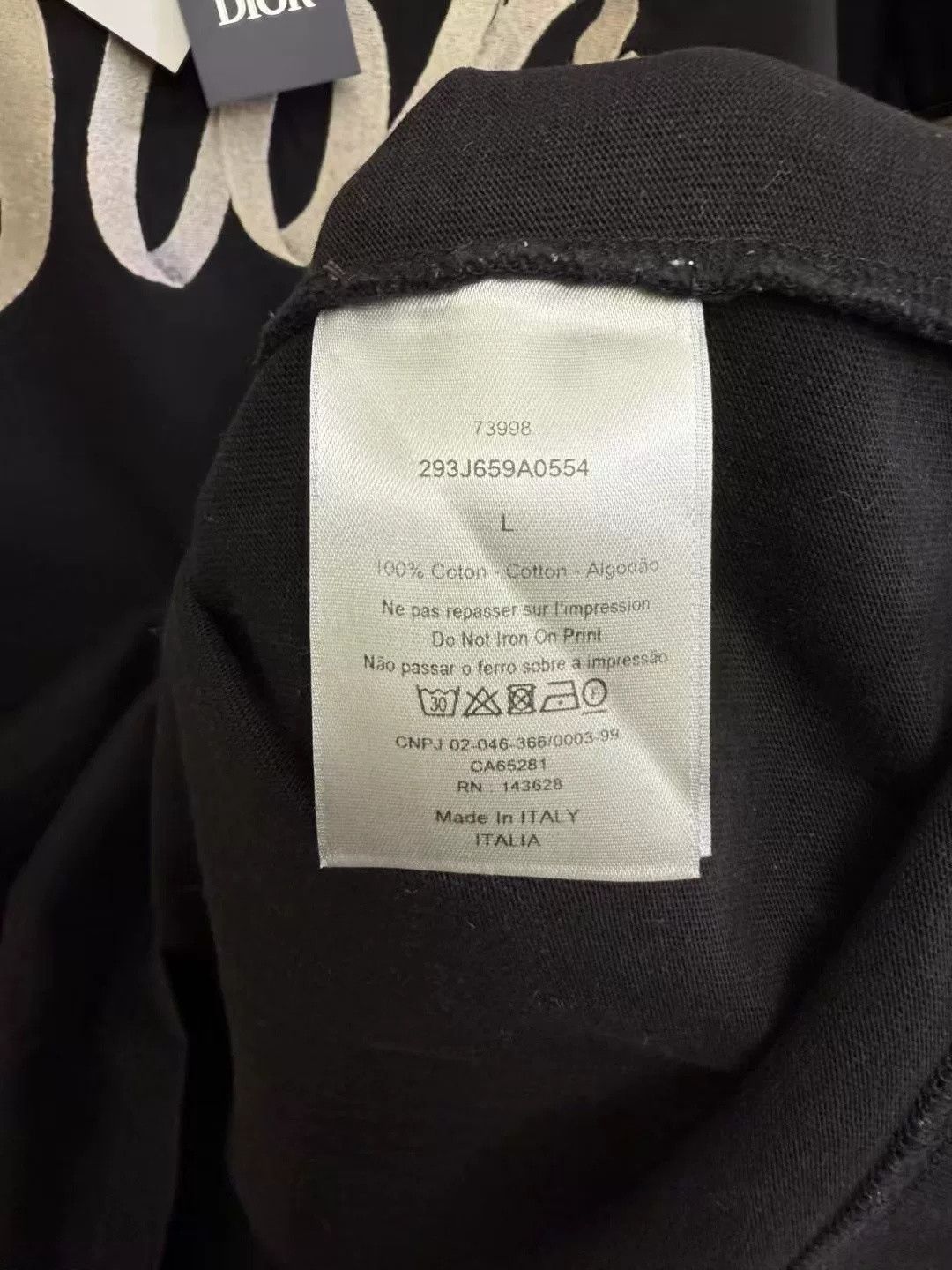 Dior DIOR Black Embroidered Letter Short Sleeve Size US L / EU 52-54 / 3 - 3 Thumbnail