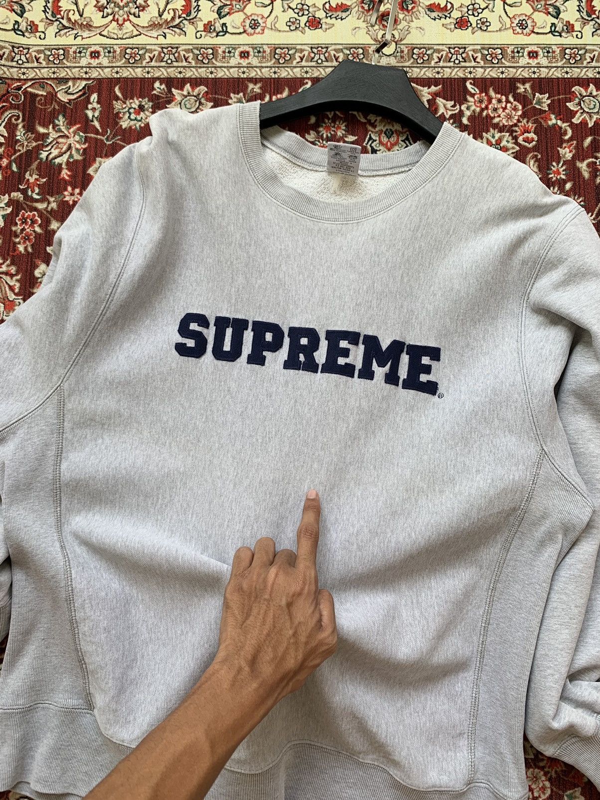 Supreme Vintage 90s Supreme x Champion Reverse Weave Sweatshirt Size US L / EU 52-54 / 3 - 7 Thumbnail
