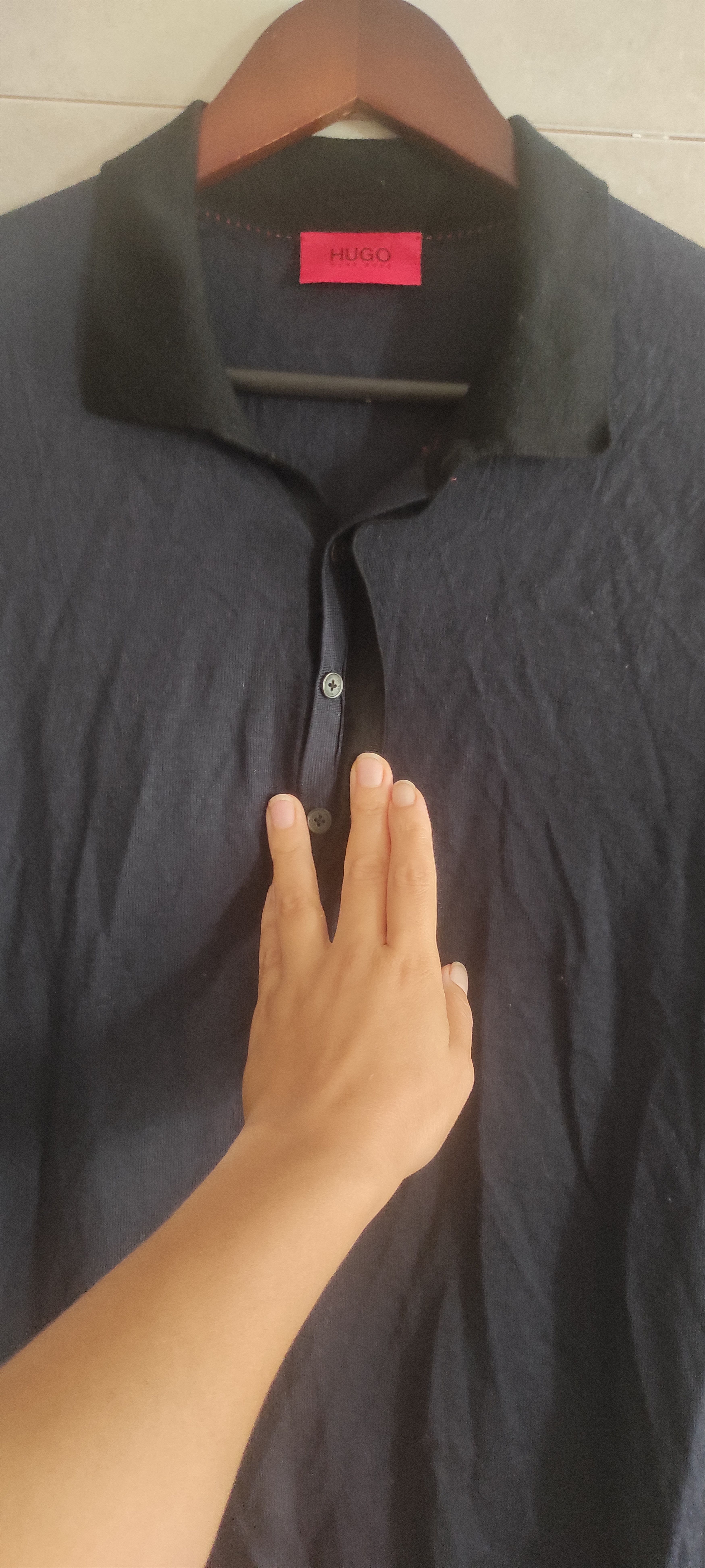 Hugo Boss Hugo Boss long-sleeved Polo Virgin Wool Shirt Sweater M Size US M / EU 48-50 / 2 - 8 Thumbnail