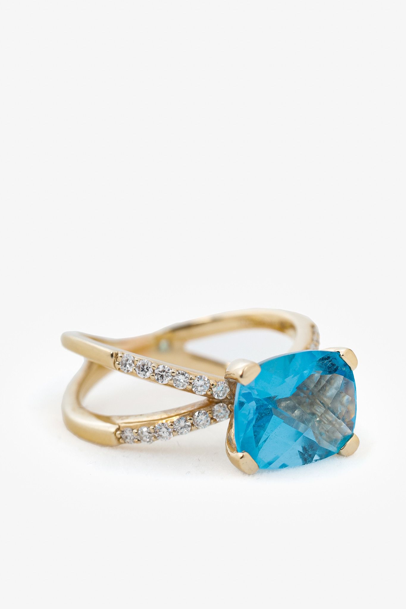 Other 14K Yellow Gold & Blue Topaz Ring Size ONE SIZE - 2 Thumbnail