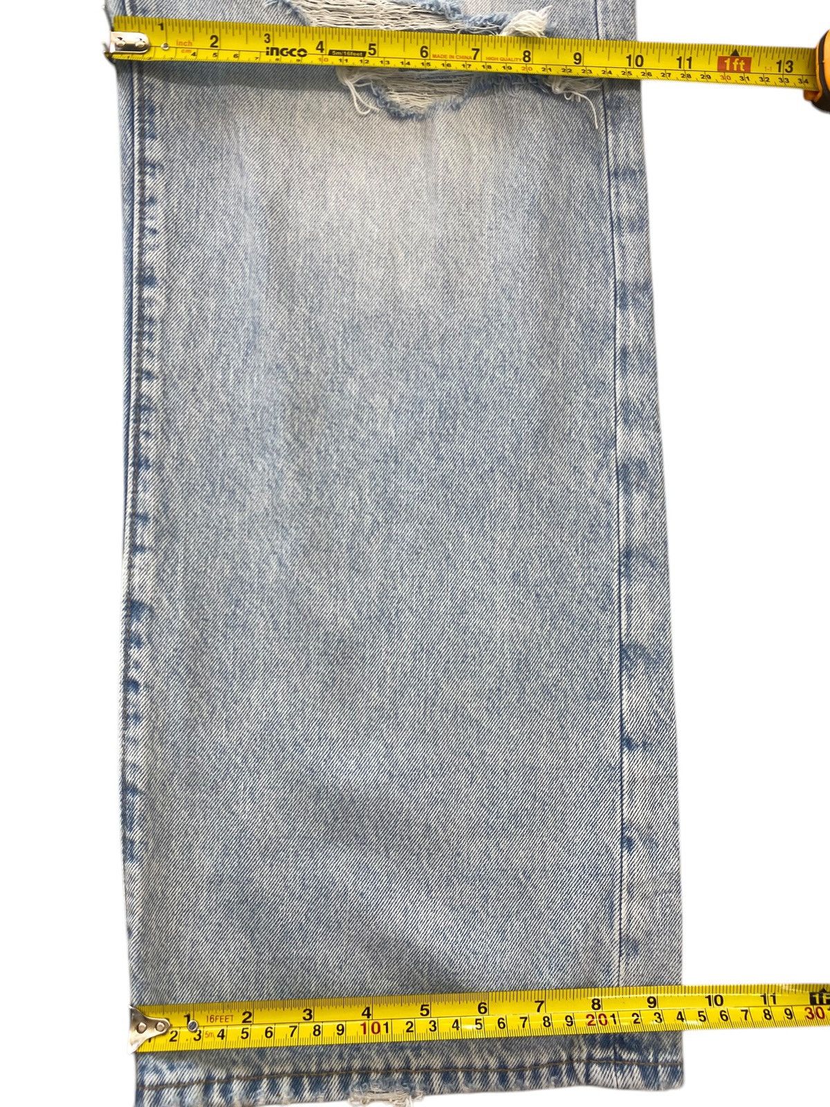 Gap Gap Faded Wash Ripped Style Straight Leg Jeans Size US 33 - 9 Thumbnail