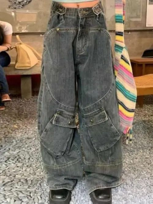 Jean VINTAGE RETRO 90s cargo jeans pants Size US 30 / EU 46 - 4 Thumbnail