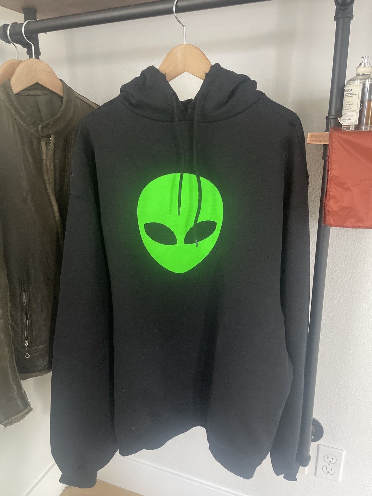 image of Balenciaga Ss21 Alien Hoodie in Black, Men's (Size Small)