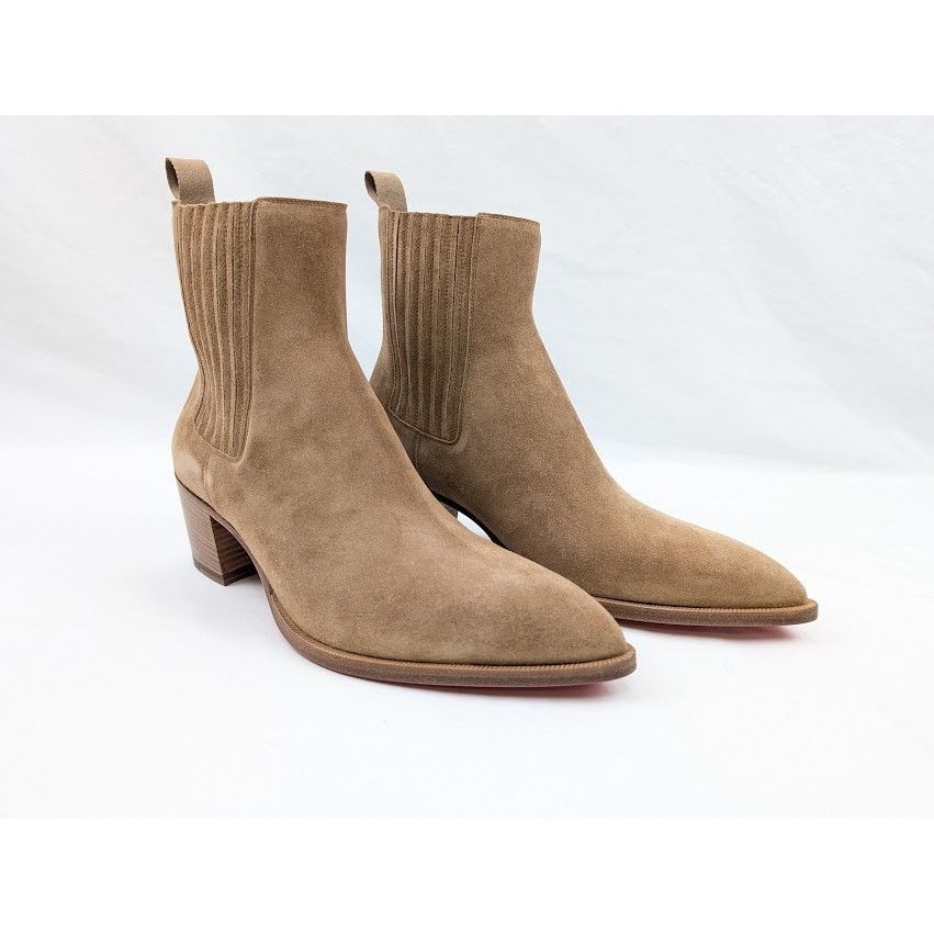 Christian Louboutin o1rshd1 Suede Heel Boots in Brown Size US 9 / EU 42 - 4 Thumbnail