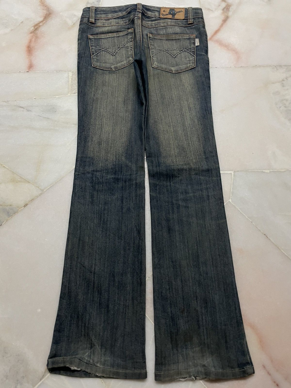 Seditionaries 💥Flared💥🇯🇵 Mudwash Tattoo Dragon Embroidery Bootcut Jean Size 28" / US 6 / IT 42 - 2 Thumbnail