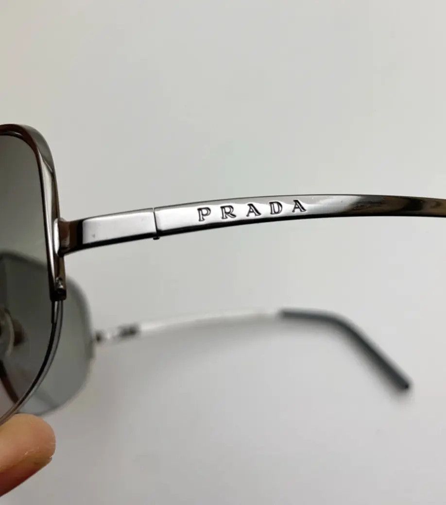 Prada × Vintage PRADA Sunglasses SPR 57D Sport Symbol Wrap Shield Mask RI883 Size ONE SIZE - 2 Thumbnail