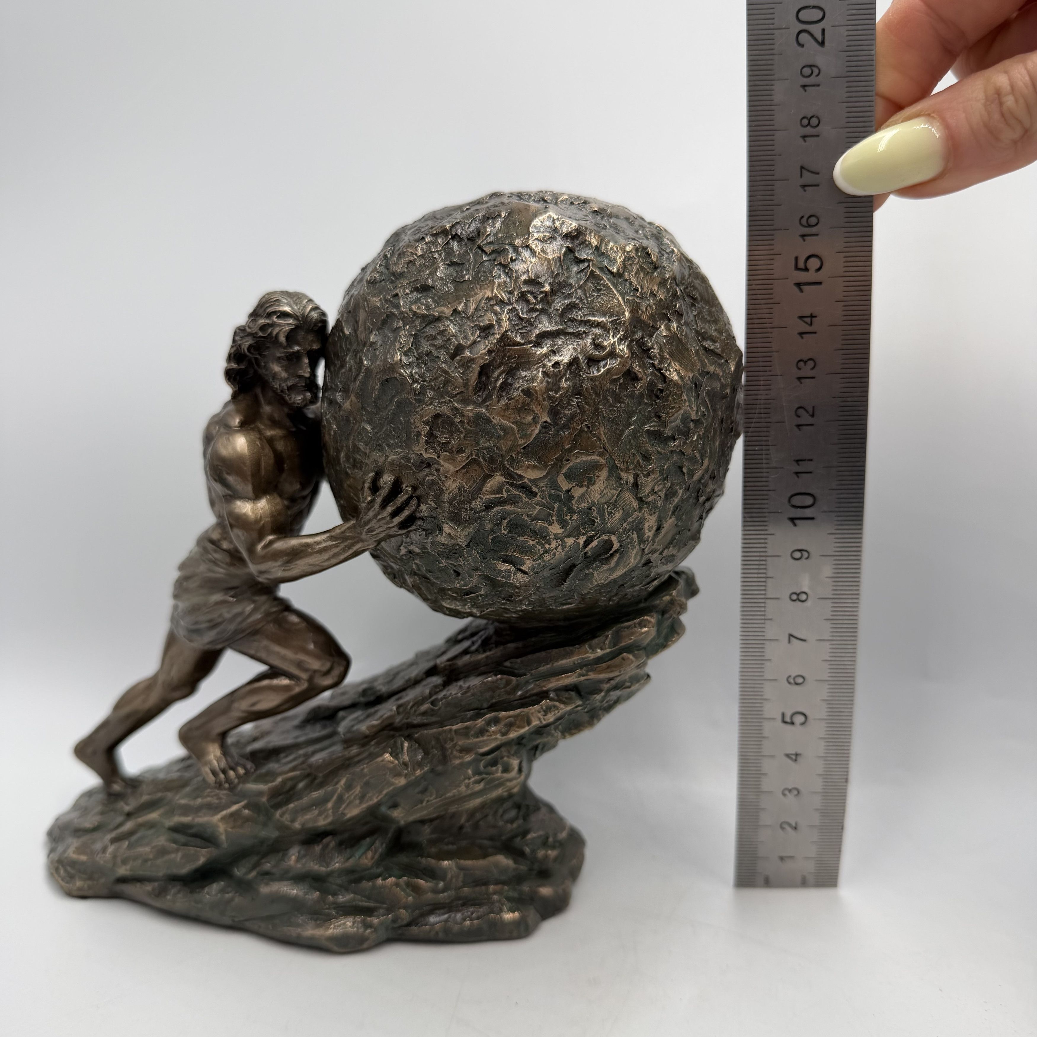 Vintage Sisyphus Bronze Finish Figurine Polystone Greek Mythology Size ONE SIZE - 4 Thumbnail
