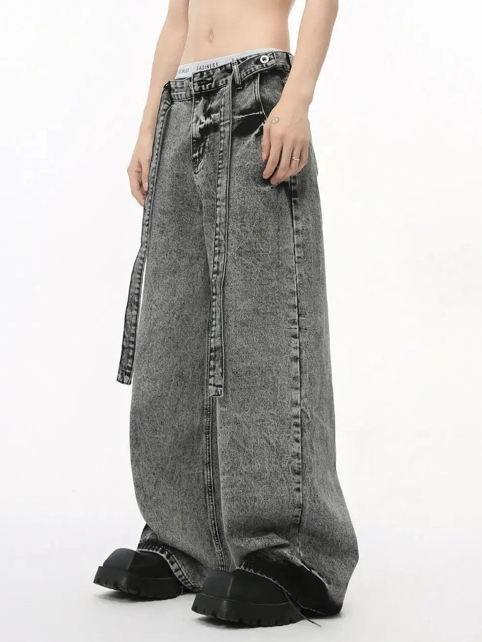Japanese Brand Retro straight high street color blocked jeans Size US 32 / EU 48 - 2 Thumbnail