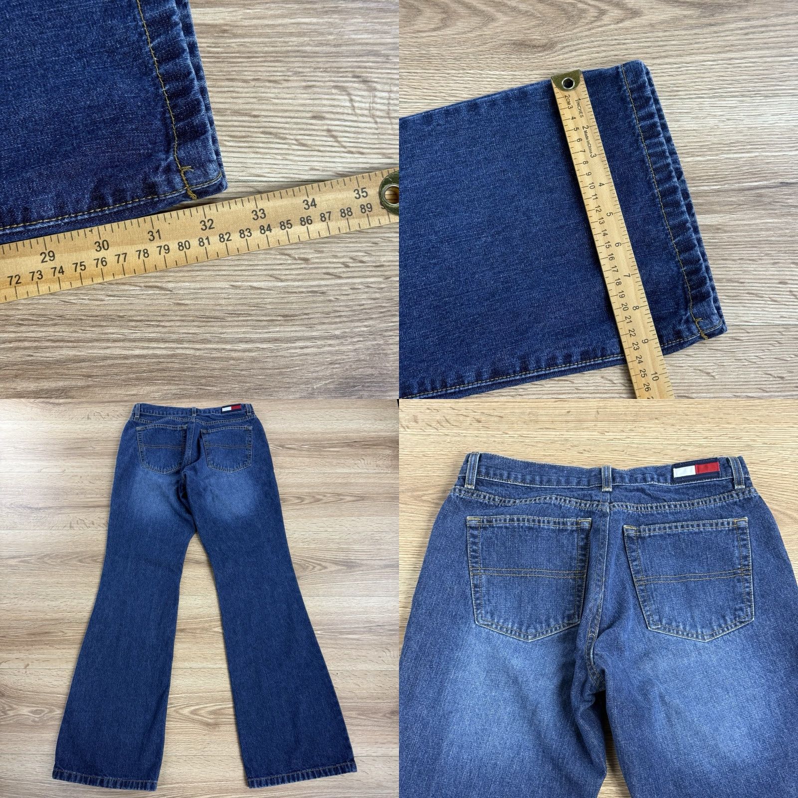 Tommy Hilfiger VTG Tommy Hilfiger Jeans Womens Juniors Size 11 Denim Flare Dark Wash 32.5 Inseam Flared Jeans Womens Size 32" / US 10 / IT 46 - 8 Thumbnail
