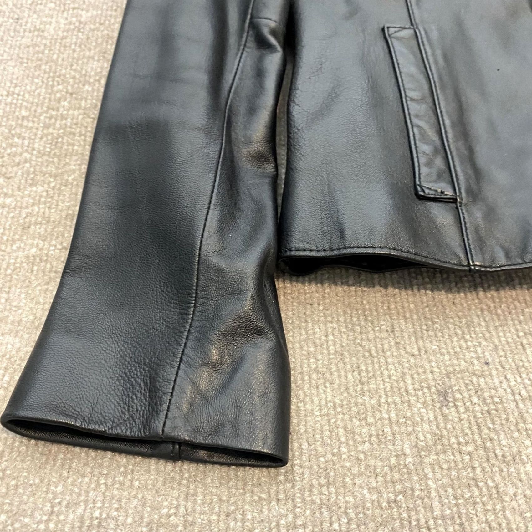 Vintage Wilsons Leather Jacket Womens Small Black Thinsulate Lined Button Collared Moto Jacket Size S / US 4 / IT 40 - 3 Thumbnail