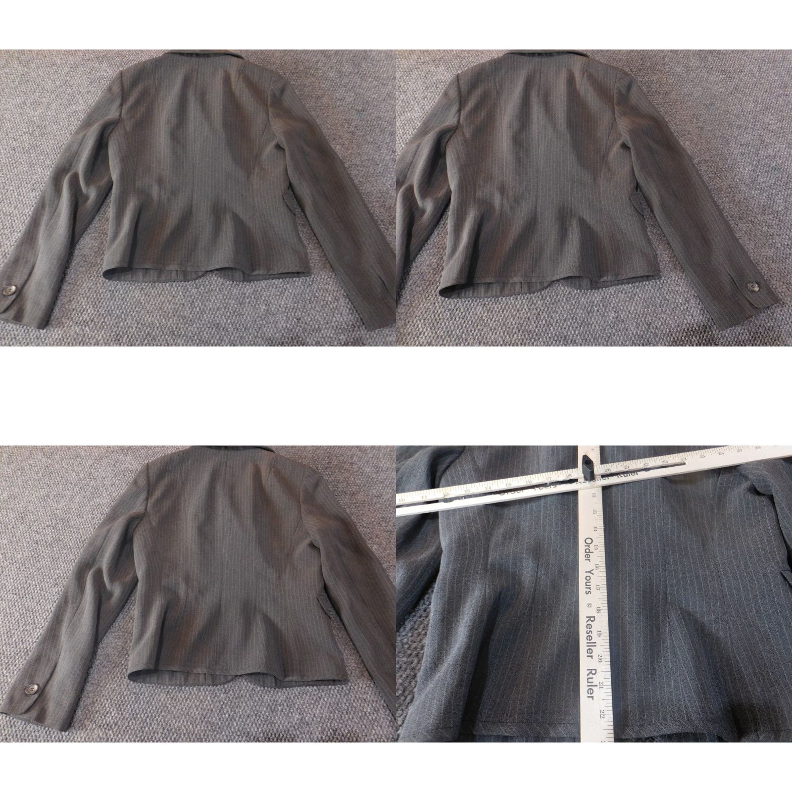 Ann Taylor Ann Taylor Loft Blazer Shirt Women Size 2 Gray Striped Three-Button Knit Stretch Casual Fall Spring Jacket Coat Mid-Length Women’s Mens? Size XS / US 0-2 / IT 36-38 - 8 Thumbnail