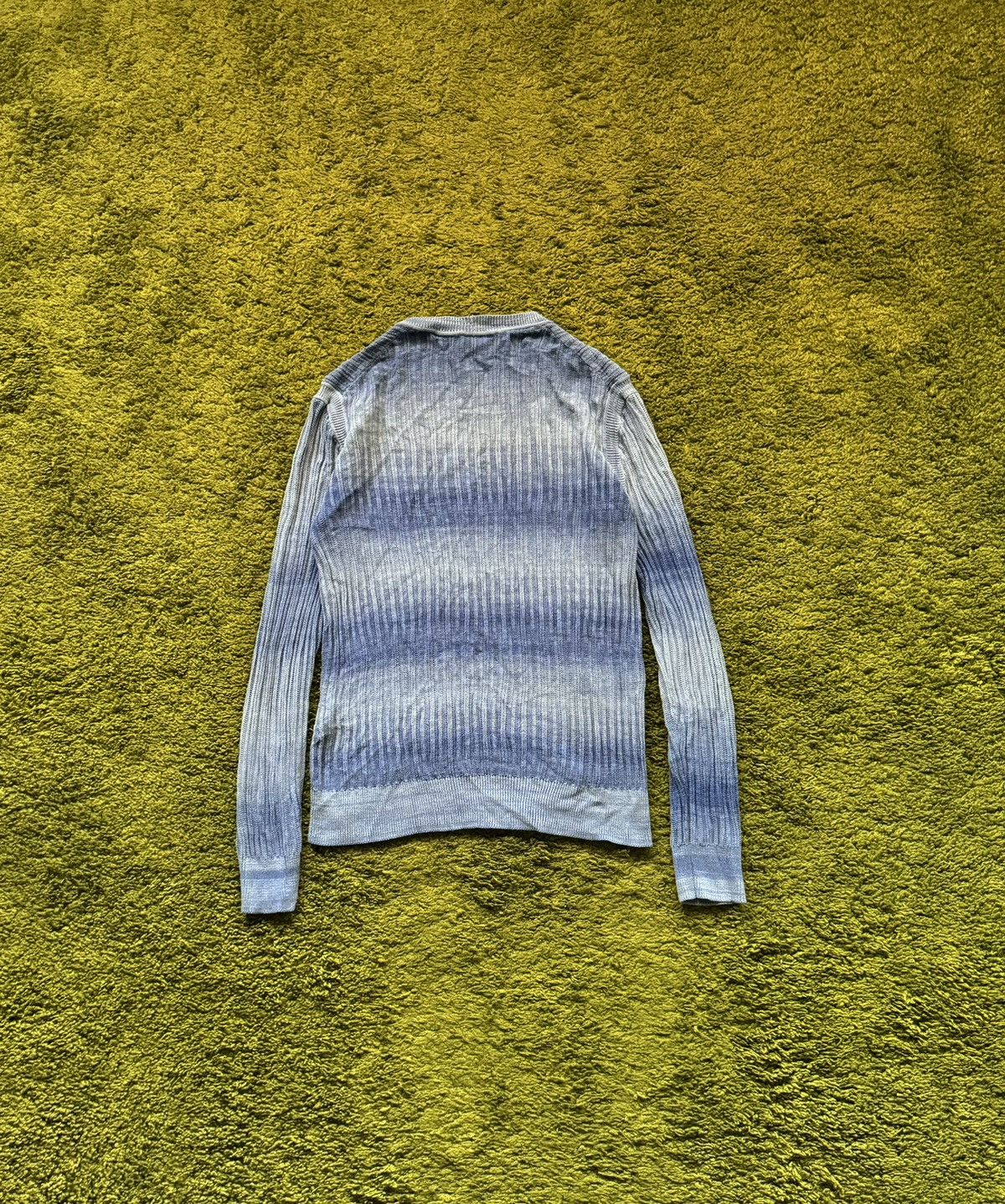 Armani × Armani Exchange × Vintage Armani Exchange Y2K washed graphite blue ribbed sweater Size US M / EU 48-50 / 2 - 2 Thumbnail