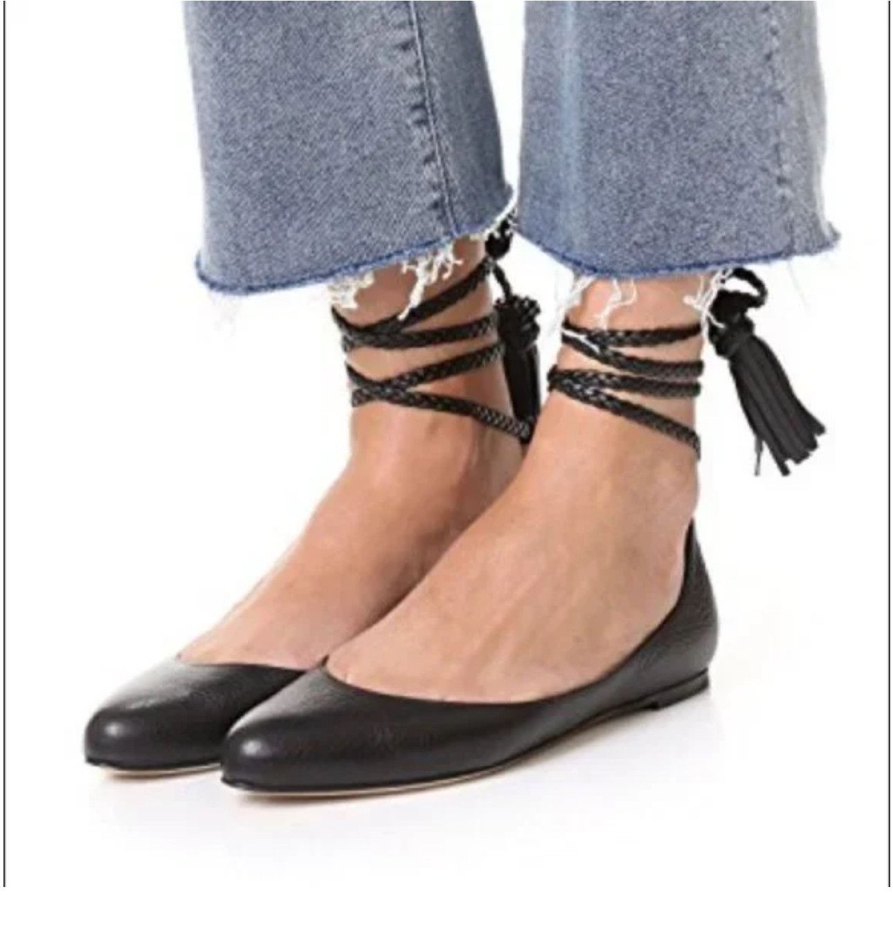 Paul Andrew Paul Andrew Wrap Tassel Ballerina Flats Black Size US 10 / IT 40 - 7 Thumbnail