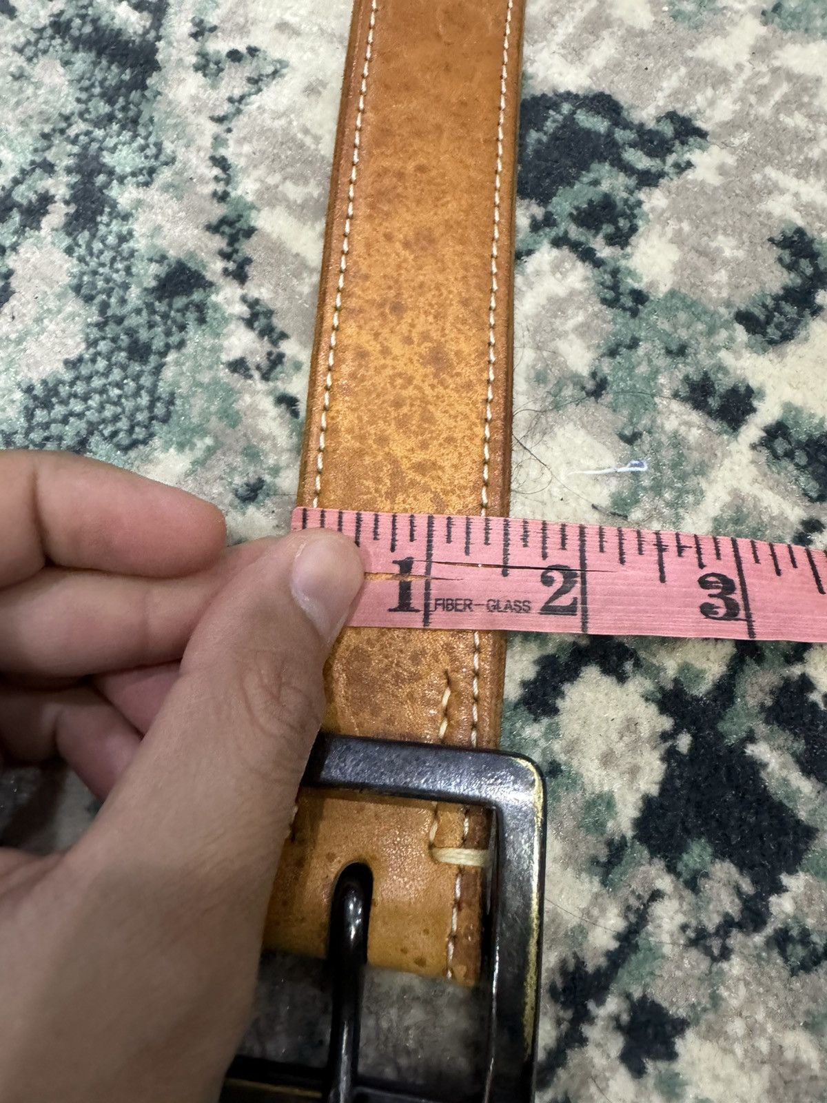 The Flat Head THE FLAT HEAD METAL BUCKLE LEATHER BELT 32-36" Size 34 - 3 Thumbnail