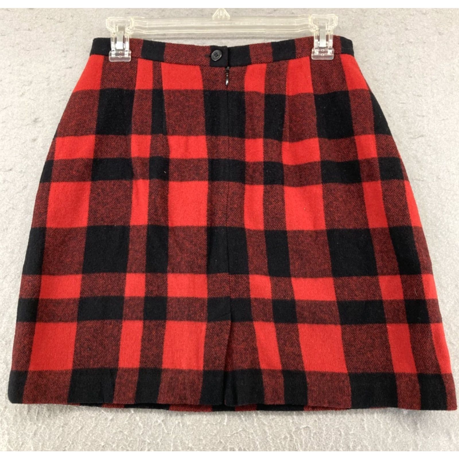 Vintage Limited America Women's Wool Plaid Mini Skirt 8 Red & Black Retro 90s Preppy Denim Style Short Length Size 30" / US 8 / IT 44 - 7 Thumbnail