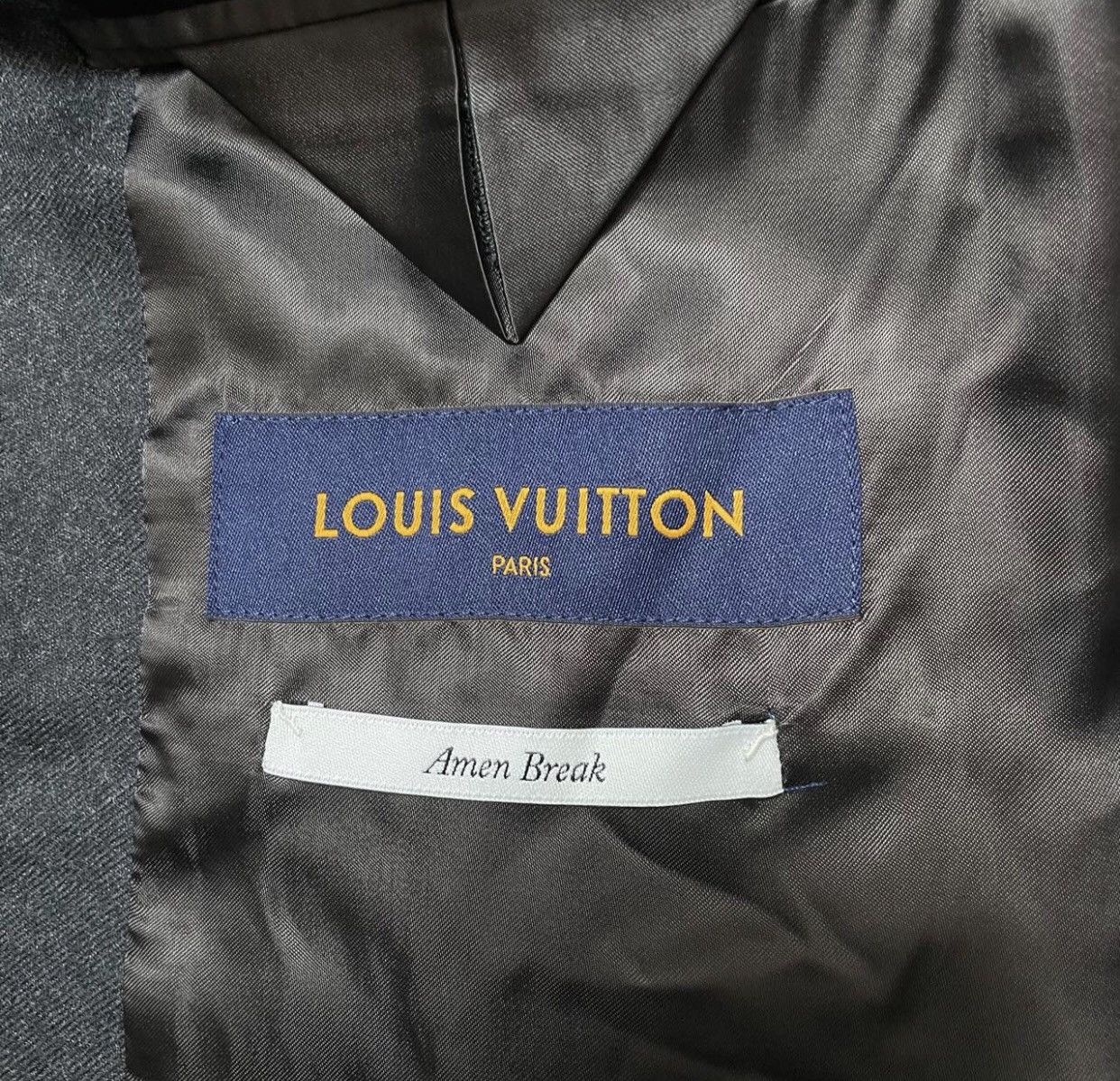 Louis Vuitton Louis Vuitton LVblack gray pin cotton wool black suit jacket Size 48S - 5 Thumbnail