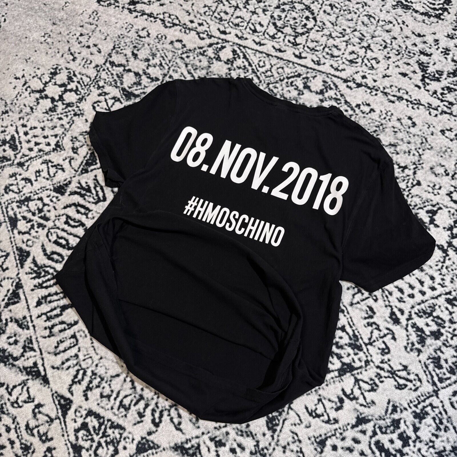 Moschino × Vintage Vintage Black Cotton T-Shirt Size L Moschino H&M Crew Y2K Size US L / EU 52-54 / 3 - 11 Thumbnail