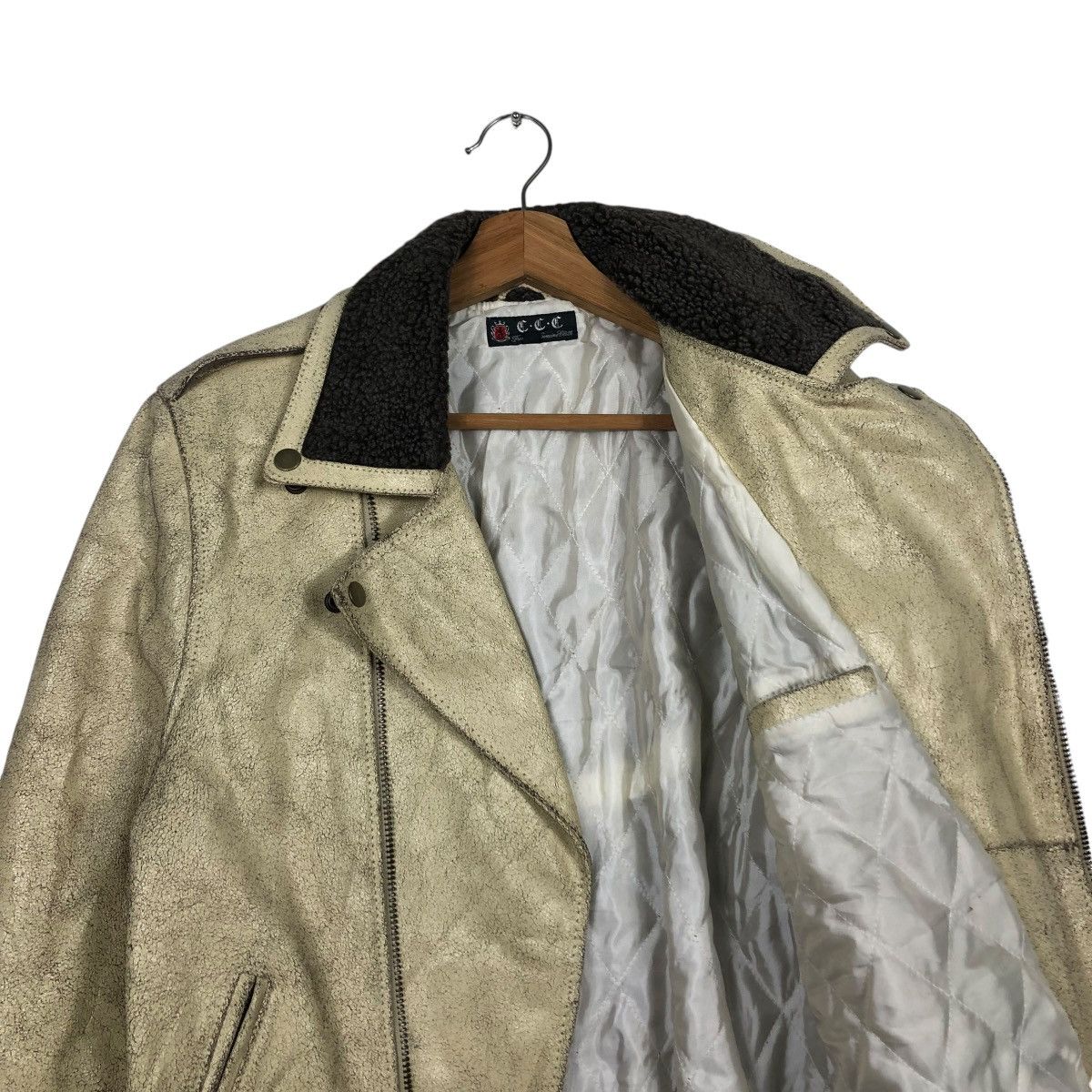 Japanese Brand VINTAGE BIKER COW LEATHER JACKET DOUBLE COLLAR ISSEY MIYAKE Size US M / EU 48-50 / 2 - 14 Thumbnail