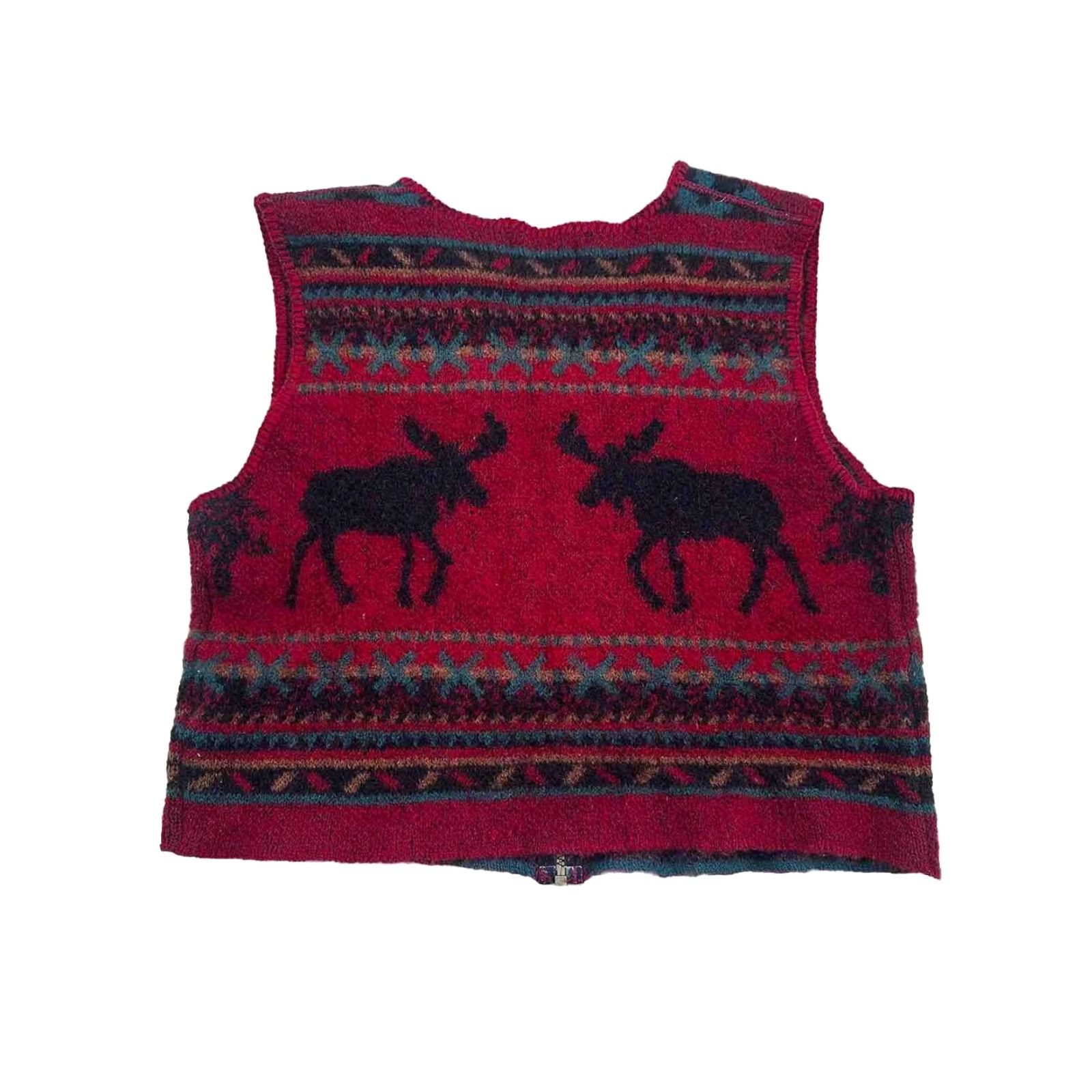 Vintage VINTAGE Alps Sweater Vest Women’s XL 100% Wool Fair Isle Red Aztec Southwestern V3J Size XL / US 12-14 / IT 48-50 - 2 Thumbnail
