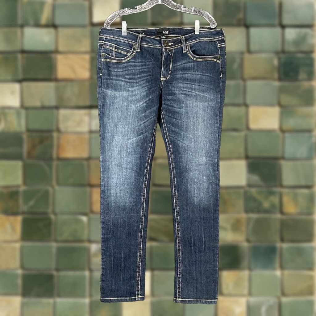 Vintage a.n.a Women's Blue Skinny Jeans 12 Size 34" / US 12 / IT 48 - 1 Thumbnail