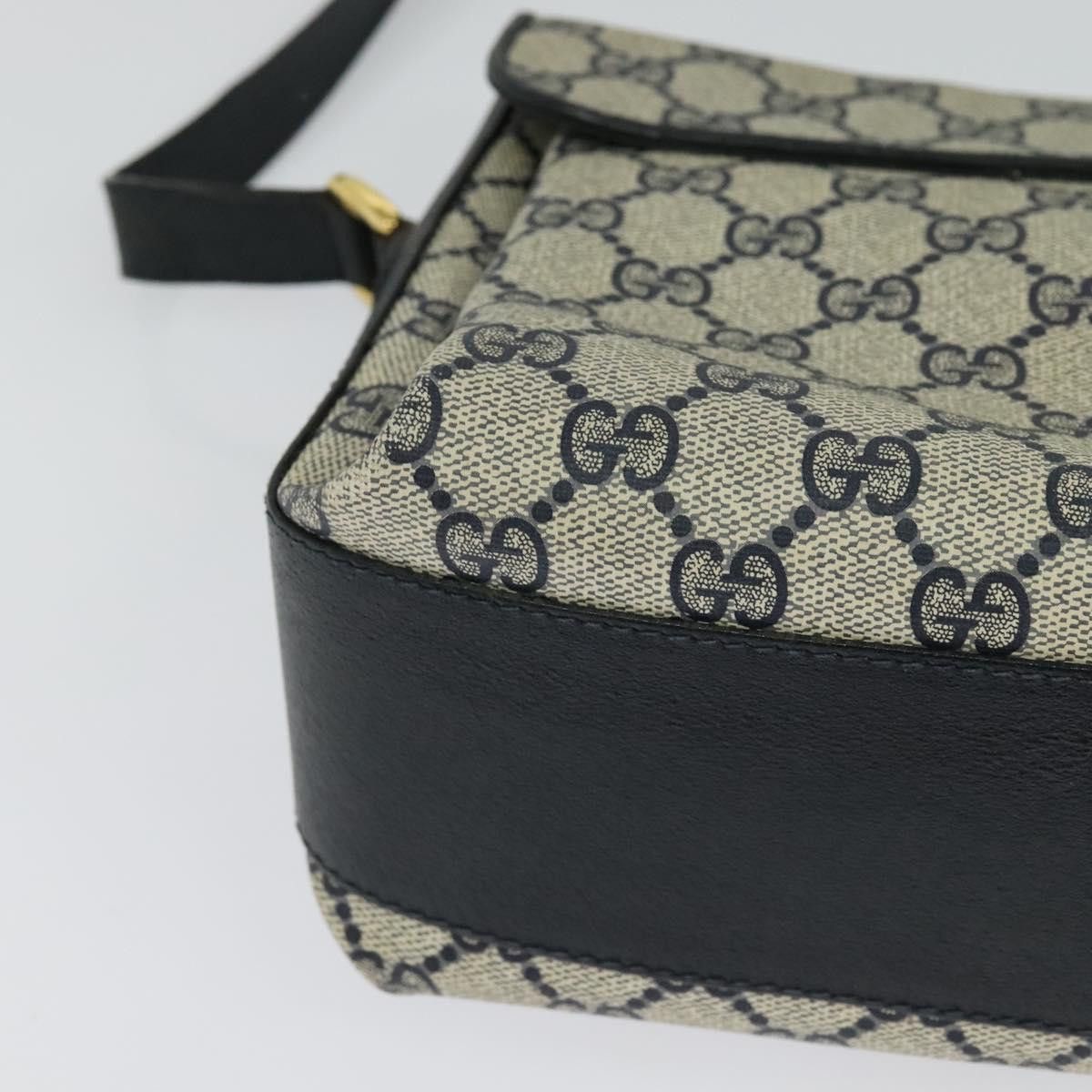 Gucci GUCCI GG Supreme Sherry Line Shoulder Bag Pvc Navy Gold 904 Size ONE SIZE - 12 Thumbnail