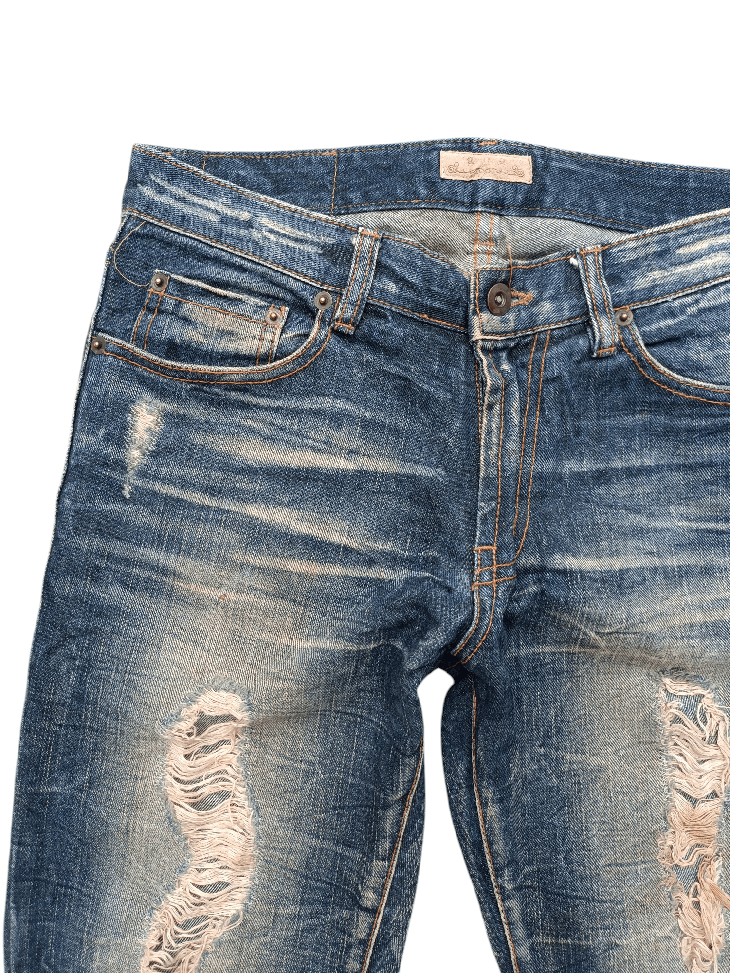 Japanese Brand Flared Bootcut Distressed Whiskers Japanese Brand GOA Denim Size US 30 / EU 46 - 18 Thumbnail