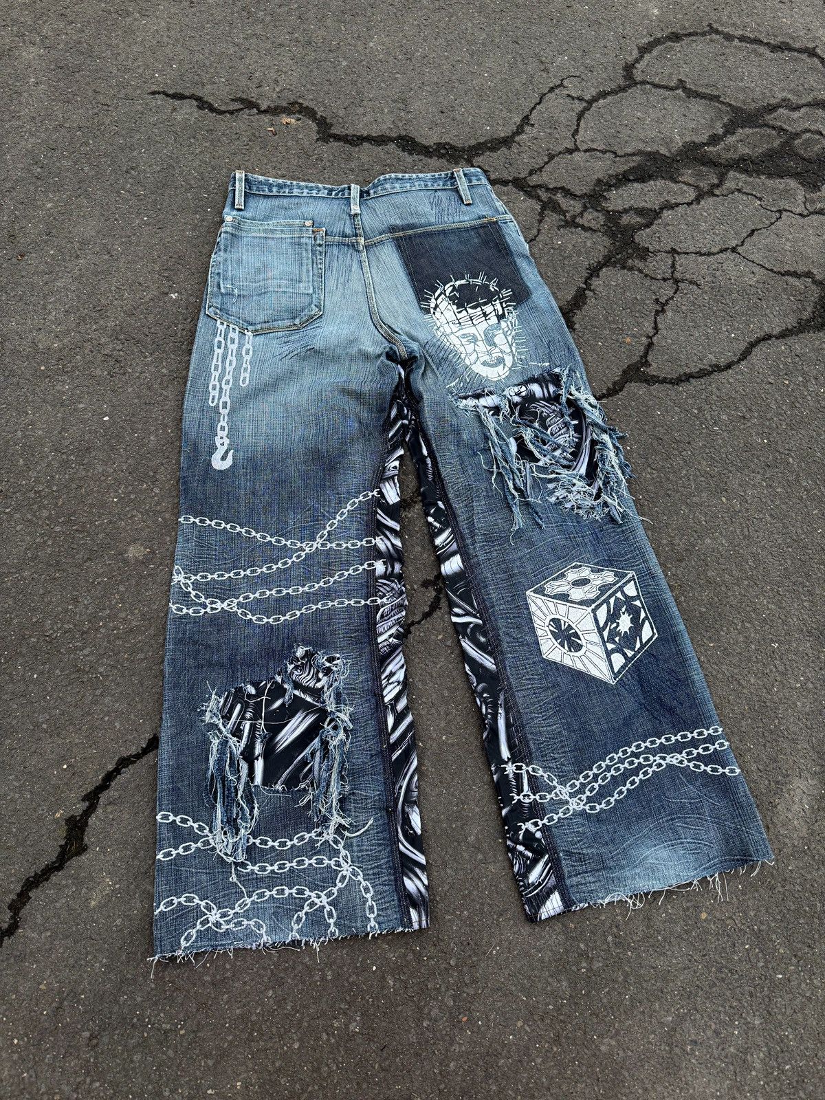Japanese Brand × Vintage Hellraiser streetwear baggy widelag Flared Custom Vintage Size US 33 - 1 Thumbnail