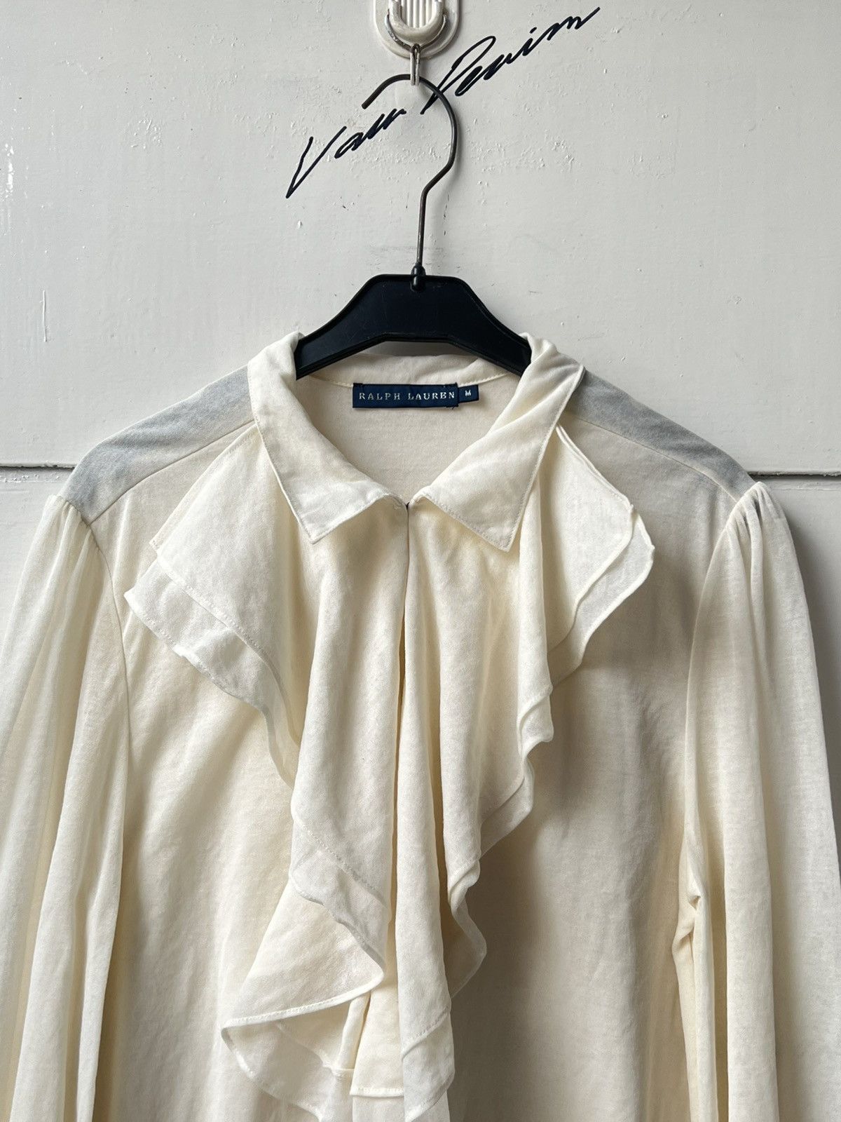 Ralph Lauren RALPH LAURENT Cream Shawl Tie Shirt Size US XS / EU 42 / 0 - 11 Thumbnail