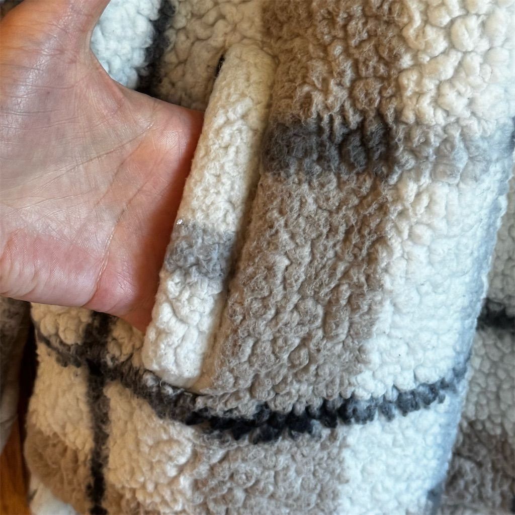 Other Thread & Supply Women's Plaid Sherpa Quarter Zip Jacket Size M / US 6-8 / IT 42-44 - 5 Thumbnail
