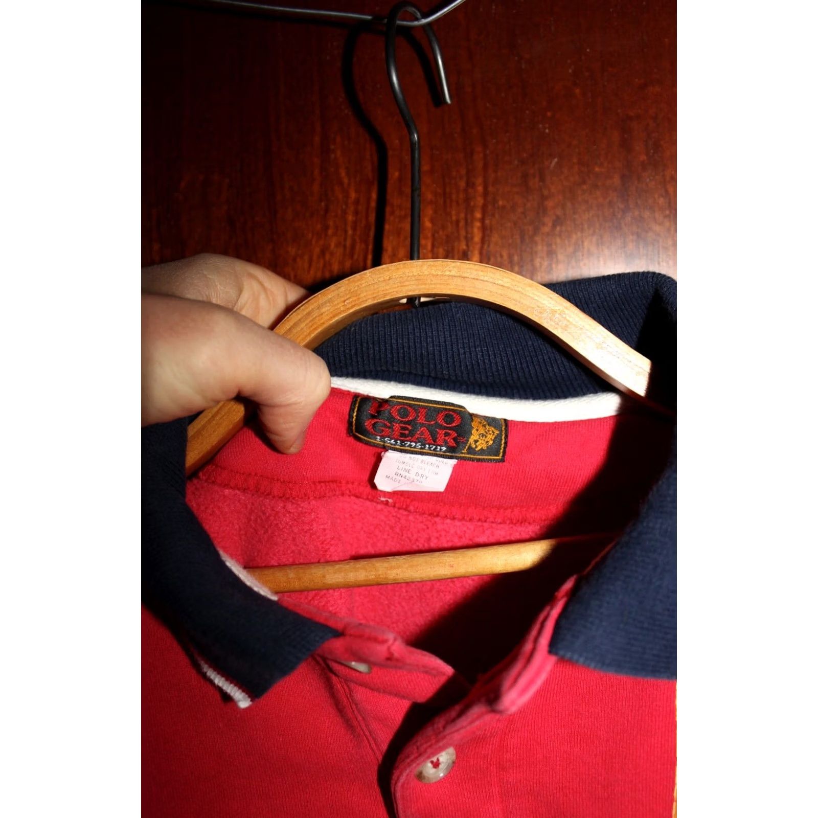 Vintage Vintage Polo jersey shirt Winter USA Polo Team 1990's L Red Mens Polo shirt Size US L / EU 52-54 / 3 - 3 Thumbnail